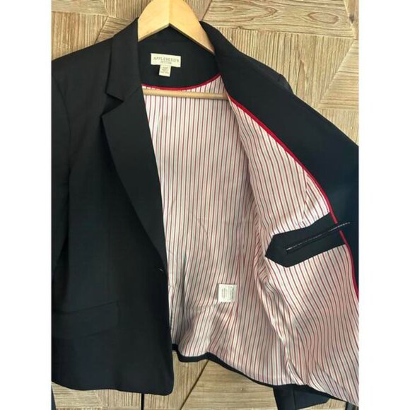 NWOT Appleseed's Petites Women's Black Blazer Size 10P 2 Button Office - Picture 3 of 6